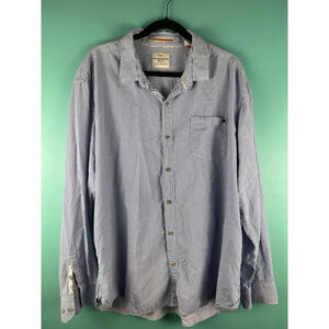 Tommy Bahama Jeans Island Crafted Shirt XXL | Blue White Stripe Tencel Cotton Lo